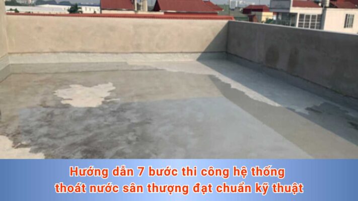 Hướng dẫn 7 bước thi công hệ thống thoát nước sân thượng đạt chuẩn kỹ thuật